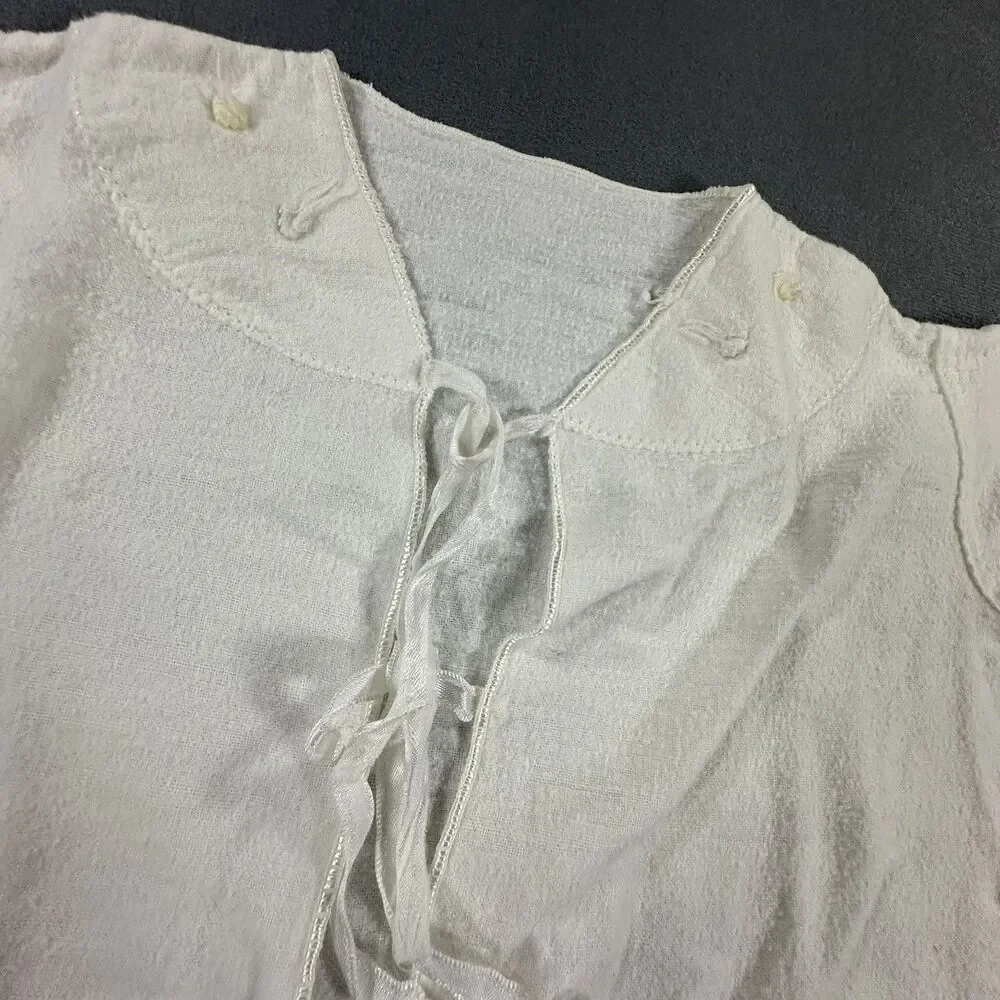 3 VTG Antique Baby Infant Bathrobe Robes Sleep Nightgown White Satin Ribbon Ties